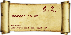 Omoracz Kolos névjegykártya